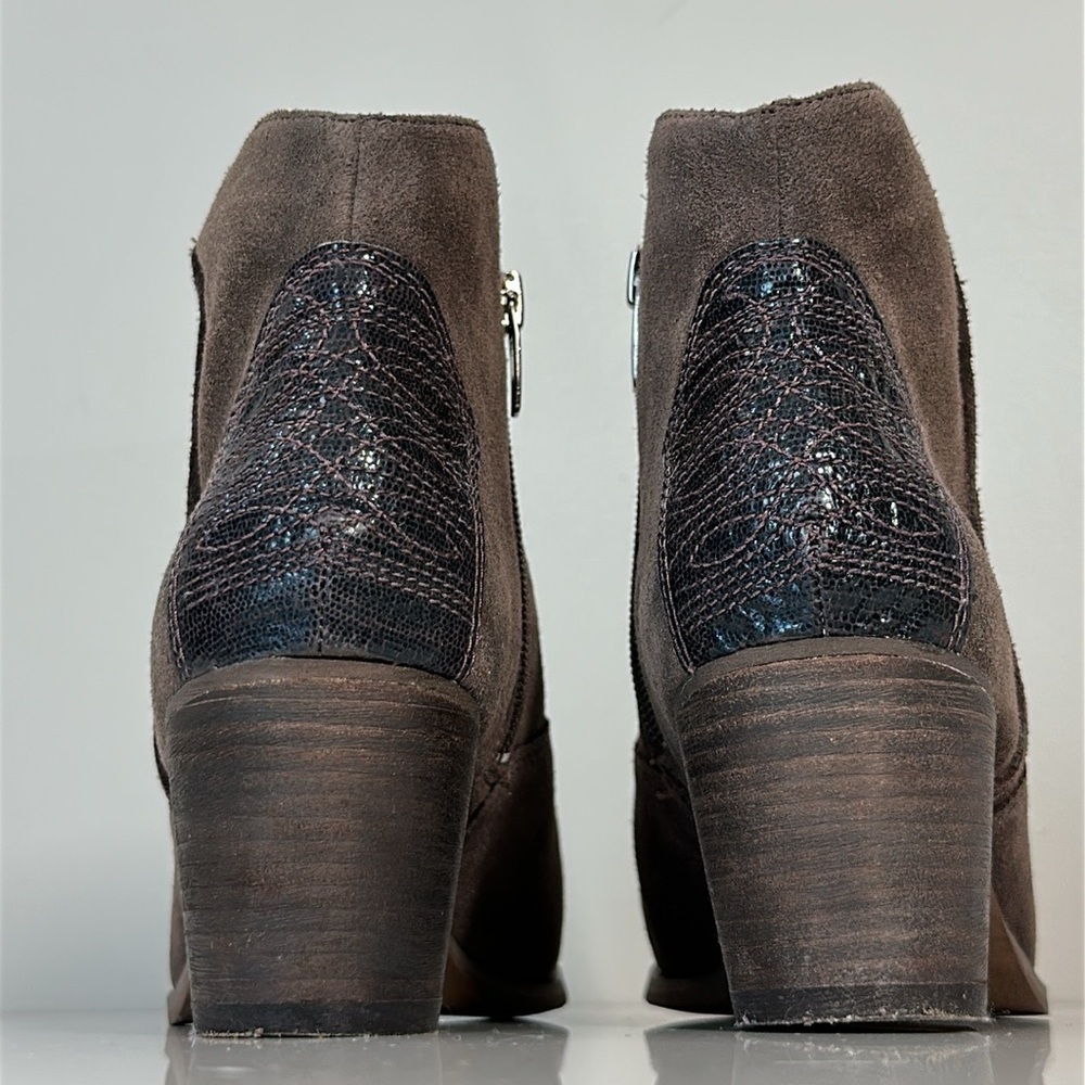 Marc Fisher Stefani Brown Suede Western Booties Size 8 - Picture 6 of 16